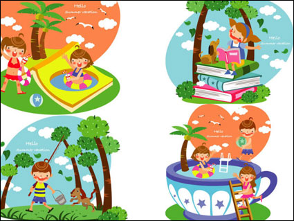 Kinder-Sommer Vector 4