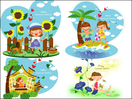 Kinder-Sommer Vector 2