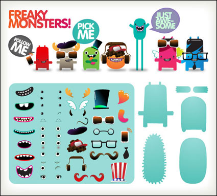 Frei, um das kleine Monster Vektor Material Kleid