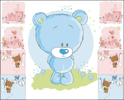 Cute Cartoon Bär - Vektor-Material