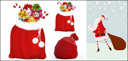Santa Claus und Geschenktaschen - Vector