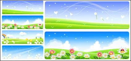 Vector Sommer herrlicher Landschaft