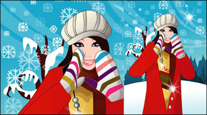 Winter Frauen Vektor 6