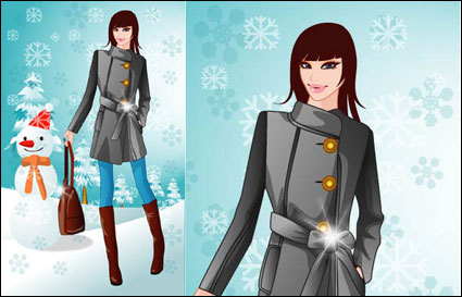 Winter Frauen Vector 5