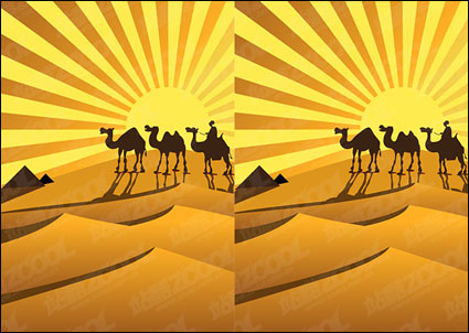 Golden Wste Kamel Silhouette Vector