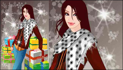 Winter Frauen Vektor 10