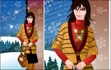 Winter Frau Vektor 9