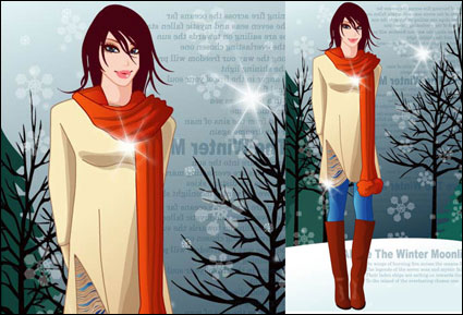 Winter Frauen Vektor 8