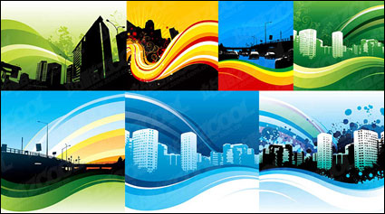 Dynamische Entwicklung der Stadt Illustration