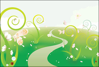 Schmetterling Blumen Illustration Illustration Vektor Material