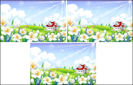 außerhalb floral Landschaft Vector