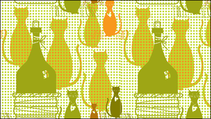Cat Cartoon background 02 - Vektor-Material