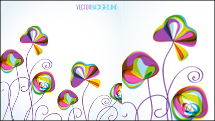 Bunte Blumen Hintergrundmuster 04 - Vektor Material