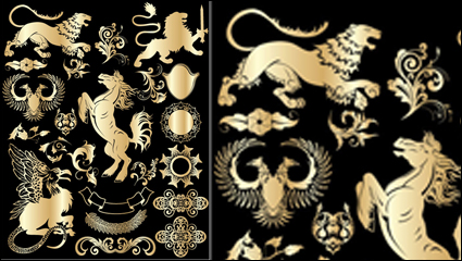 Goldene europäischen Design-Elemente Vektor Material -1