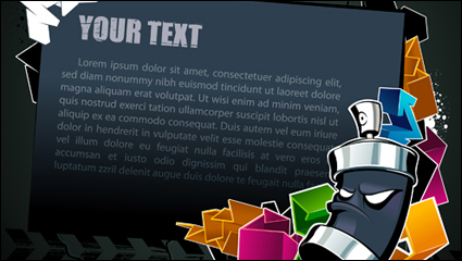 Coole Textfeld schwarzem Hintergrund Vektor Material -2