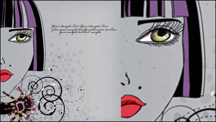 Schöne Hand-drawn Mode-Illustration 02 - Vektor Material