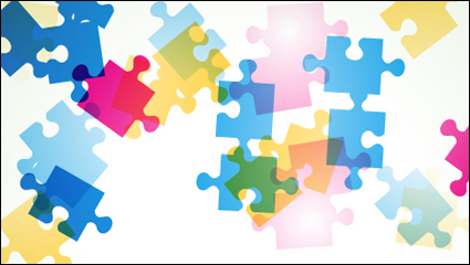 Bunte Puzzle-Vektor Hintergrundmaterial -4