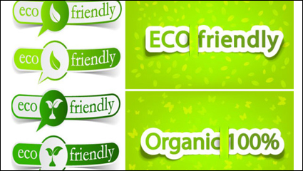 Low-Carbon Green Thema label Banner-Design Vektor Material -2