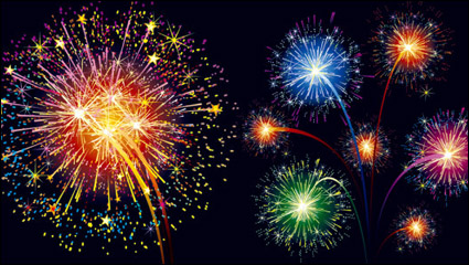 Bunte Feuerwerke Material 01 - Vector