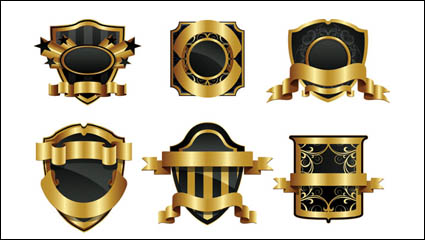 Gold Schild Abzeichen Vektor Material
