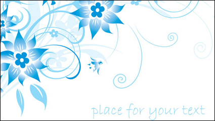 Einfache blauen handgemalten Blumen und Muster der Text Hintergrund Vektor -1