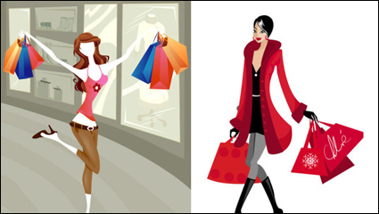 Shopping Mode Zahlen Vektor-Material