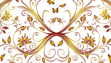 Blume und Schmetterling Muster Hintergrund Vektor-Material