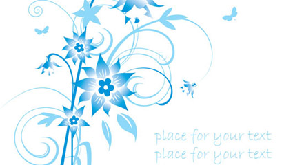 Einfache blauen handgemalten Blumen-Muster Hintergrund Vektor Material -2