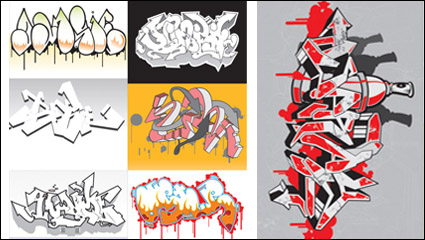 Graffiti Schriftarten - Vektor