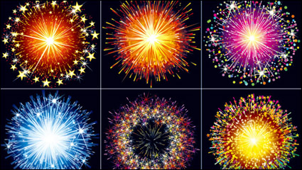 Brillantes Feuerwerk Material 02 - Vektor