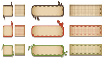 Die Silhouette des einfachen und eleganten karierten dekorative Banner Vektor Material