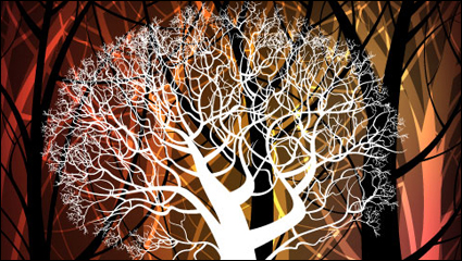 Baum-Silhouette Hintergrund 02 - Vektor