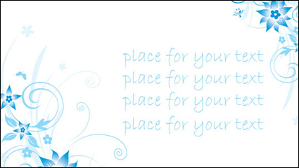 Einfache blauen handgemalten Blumen und Muster der Text Hintergrund Vektor -4