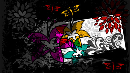 Farbe abstrakte Muster Schmetterling 01 - Vektor