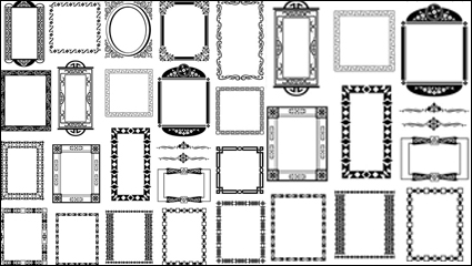 Schwarz-Weiß-Grenze Ecke Muster 01 - Vector