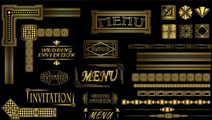 Gold ornate klassischen Spitzen Vektor Material -2