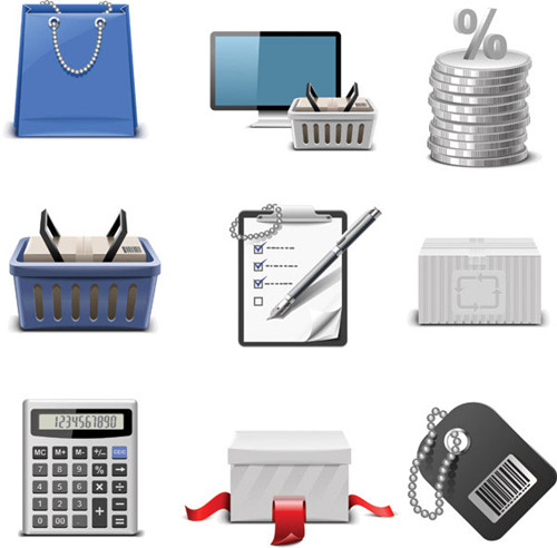 Einkaufen Thema Symbol Vektor Material
