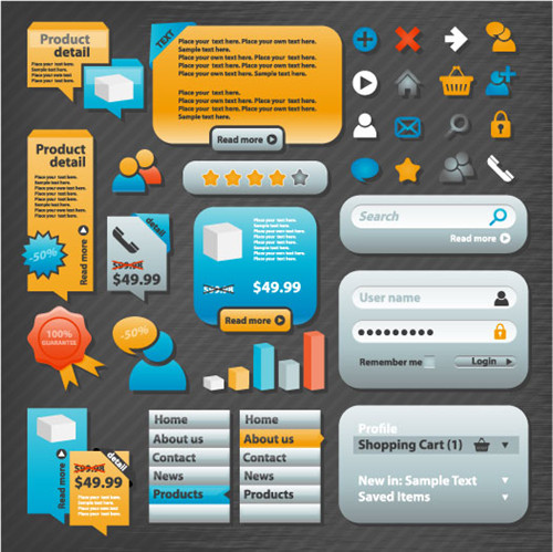 Praktische Web Design Elements 02 - Vektor Material