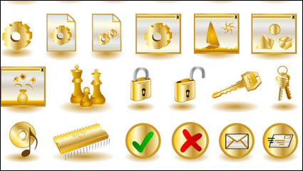 Gold gemeinsamen Computer-Symbol 02 - Vektor Material