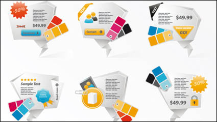 Innovative dreidimensionale Origami-Symbole 01 - Vector