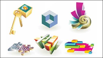 3D-Lifestyle-Kunst-Symbol Vektor-Material