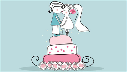 Cartoon-Stil Hochzeit Elemente 02 - Vektor Material