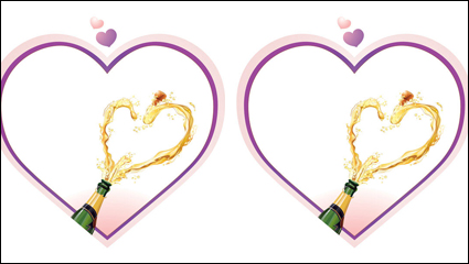Heart-shaped Champagner Vektor Material -2