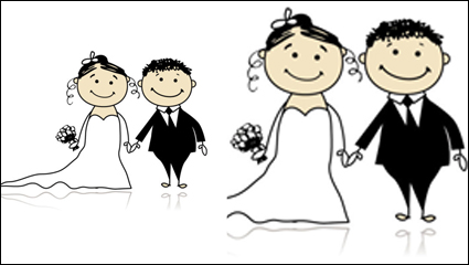 Comic-Stil Hochzeit Elemente 05 - Vektor