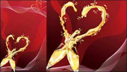 Heart-shaped Champagner Vektor -4