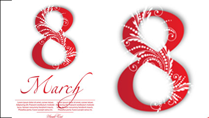 Frauentag Thema Vektor-Material -3