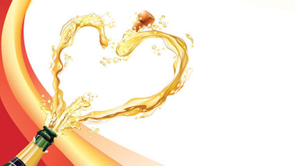 Heart-shaped Champagner Vektor Material -5
