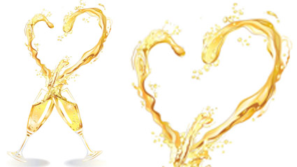 Heart-shaped Champagner Vektor Material -1