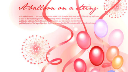 Bunte Ballons Band festlichen Feuerwerk Hintergrund Vektor Material -1