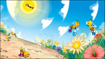 Cute Cartoon Biene - Vektor-Material
